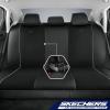 Skechers Air-Cooled Memory Foam Seat Covers,Mesh Thick Car Seat Covers,Piping Leather Car Seat Covers Front Seats,Airbag Compatible,Automotive Comfort Universal FitMost Cars,Vans,Truck,SUV,Black(Black & Beige)