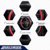 Skechers Air-Cooled Steering Wheel Cover,Leather Car Steering Wheel Cover Universal Fit 14″ 1/2-15″ Car Wheel Protector for Men Women Fit Suvs,Vans,Sedans,Car,Trucks,Black(Red)