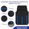 Skechers Car Floor Mats,Heavy Duty Rubber Car Mats Full Set,All Weather Floor Mats,Waterproof Trim to Fit Universal Floor Liner Car Accessories,Automotive Floor Mats for Cars Trucks SUV,Blue(Blue)