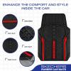 Skechers Car Floor Mats,Heavy Duty Rubber Car Mats Full Set,All Weather Floor Mats,Waterproof Trim to Fit Universal Floor Liner Car Accessories,Automotive Floor Mats for Cars Trucks SUV,Blue(Red)