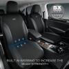Skechers Car Seat Covers, Work Leather Seat Covers 5-Times Stronger Built-in Webbing, Oxford Fabric Front Seat Cover, Airbag Compatible, Automotive Comfort for Cars, Trucks, SUVs,Black(Black and Grey)