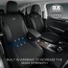 Skechers Car Seat Covers, Work Leather Seat Covers 5-Times Stronger Built-in Webbing, Oxford Fabric Front Seat Cover, Airbag Compatible, Automotive Comfort for Cars, Trucks, SUVs,Black(Black&Black)