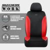 Skechers Car Seat Covers, Work Leather Seat Covers 5-Times Stronger Built-in Webbing, Oxford Fabric Front Seat Cover, Airbag Compatible, Automotive Comfort for Cars, Trucks, SUVs,Black(Black&Red)