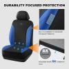 Skechers Car Seat Covers, Work Leather Seat Covers 5-Times Stronger Built-in Webbing, Oxford Fabric Front Seat Cover, Airbag Compatible, Automotive Comfort for Cars, Trucks, SUVs,Black(Black and Blue)