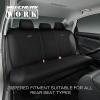 Skechers Car Seat Covers, Work Leather Seat Covers 5-Times Stronger Built-in Webbing, Oxford Fabric Front Seat Cover, Airbag Compatible, Automotive Comfort for Cars, Trucks, SUVs,Black(Black&Black)
