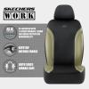 Skechers Car Seat Covers, Work Leather Seat Covers 5-Times Stronger Built-in Webbing, Oxford Fabric Front Seat Cover, Airbag Compatible, Automotive Comfort for Cars, Trucks, SUVs,Black(Black and Beige)