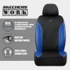 Skechers Car Seat Covers, Work Leather Seat Covers 5-Times Stronger Built-in Webbing, Oxford Fabric Front Seat Cover, Airbag Compatible, Automotive Comfort for Cars, Trucks, SUVs,Black(Black and Blue)