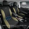 Skechers Car Seat Covers, Work Leather Seat Covers 5-Times Stronger Built-in Webbing, Oxford Fabric Front Seat Cover, Airbag Compatible, Automotive Comfort for Cars, Trucks, SUVs,Black(Black and Beige)