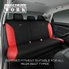 Skechers Car Seat Covers, Work Leather Seat Covers 5-Times Stronger Built-in Webbing, Oxford Fabric Front Seat Cover, Airbag Compatible, Automotive Comfort for Cars, Trucks, SUVs,Black(Black&Red)