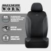 Skechers Car Seat Covers, Work Leather Seat Covers 5-Times Stronger Built-in Webbing, Oxford Fabric Front Seat Cover, Airbag Compatible, Automotive Comfort for Cars, Trucks, SUVs,Black(Black and Black)