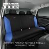 Skechers Car Seat Covers, Work Leather Seat Covers 5-Times Stronger Built-in Webbing, Oxford Fabric Front Seat Cover, Airbag Compatible, Automotive Comfort for Cars, Trucks, SUVs,Black(Black&Blue)