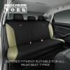 Skechers Car Seat Covers, Work Leather Seat Covers 5-Times Stronger Built-in Webbing, Oxford Fabric Front Seat Cover, Airbag Compatible, Automotive Comfort for Cars, Trucks, SUVs,Black(Black&Beige)
