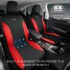 Skechers Car Seat Covers, Work Leather Seat Covers 5-Times Stronger Built-in Webbing, Oxford Fabric Front Seat Cover, Airbag Compatible, Automotive Comfort for Cars, Trucks, SUVs,Black(Black and Red)