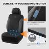 Skechers Car Seat Covers, Work Leather Seat Covers 5-Times Stronger Built-in Webbing, Oxford Fabric Front Seat Cover, Airbag Compatible, Automotive Comfort for Cars, Trucks, SUVs,Black(Black and Black)