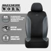 Skechers Car Seat Covers, Work Leather Seat Covers 5-Times Stronger Built-in Webbing, Oxford Fabric Front Seat Cover, Airbag Compatible, Automotive Comfort for Cars, Trucks, SUVs,Black(Black and Grey)