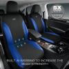 Skechers Car Seat Covers, Work Leather Seat Covers 5-Times Stronger Built-in Webbing, Oxford Fabric Front Seat Cover, Airbag Compatible, Automotive Comfort for Cars, Trucks, SUVs,Black(Black&Blue)