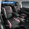 Skechers Memory Foam Car Seat Covers, Air Cool Mesh Thick Seat Covers, Car Seat Cover Full Sets, Airbag Compatible, Automotive Comfort Protection for Most Cars,Vans,Trucks, SUVs,Blue(Black&Pink)