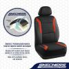 Skechers Memory Foam Car Seat Covers, Air Cool Mesh Thick Seat Covers, Car Seat Cover Full Sets, Airbag Compatible, Automotive Comfort Protection for Most Cars,Vans,Trucks, SUVs,Blue(Black and Orange)