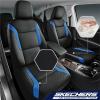 Skechers Memory Foam Car Seat Covers, Air Cool Mesh Thick Seat Covers, Car Seat Cover Full Sets, Airbag Compatible, Automotive Comfort Protection for Most Cars,Vans,Trucks, SUVs,Blue(Black and Blue)