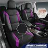 Skechers Memory Foam Car Seat Covers, Air Cool Mesh Thick Seat Covers, Car Seat Cover Full Sets, Airbag Compatible, Automotive Comfort Protection for Most Cars,Vans,Trucks, SUVs,Blue(Black&Purple)