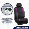 Skechers Memory Foam Car Seat Covers, Air Cool Mesh Thick Seat Covers, Car Seat Cover Full Sets, Airbag Compatible, Automotive Comfort Protection for Most Cars,Vans,Trucks, SUVs,Blue(Black&Purple)