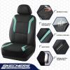 Skechers Memory Foam Car Seat Covers, Air Cool Mesh Thick Seat Covers, Car Seat Cover Full Sets, Airbag Compatible, Automotive Comfort Protection for Most Cars,Vans,Trucks, SUVs,Blue(Black and Green)