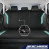 Skechers Memory Foam Car Seat Covers, Air Cool Mesh Thick Seat Covers, Car Seat Cover Full Sets, Airbag Compatible, Automotive Comfort Protection for Most Cars,Vans,Trucks, SUVs,Blue(Black&Green)
