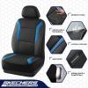 Skechers Memory Foam Car Seat Covers, Air Cool Mesh Thick Seat Covers, Car Seat Cover Full Sets, Airbag Compatible, Automotive Comfort Protection for Most Cars,Vans,Trucks, SUVs,Blue(Black and Blue)