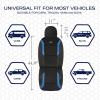 Skechers Memory Foam Car Seat Covers, Air Cool Mesh Thick Seat Covers, Car Seat Cover Full Sets, Airbag Compatible, Automotive Comfort Protection for Most Cars,Vans,Trucks, SUVs,Blue(Black and Blue)