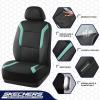 Skechers Memory Foam Car Seat Covers, Air Cool Mesh Thick Seat Covers, Car Seat Cover Full Sets, Airbag Compatible, Automotive Comfort Protection for Most Cars,Vans,Trucks, SUVs,Blue(Black&Green)