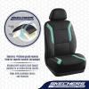 Skechers Memory Foam Car Seat Covers, Air Cool Mesh Thick Seat Covers, Car Seat Cover Full Sets, Airbag Compatible, Automotive Comfort Protection for Most Cars,Vans,Trucks, SUVs,Blue(Black and Green)