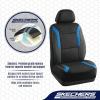 Skechers Memory Foam Car Seat Covers, Air Cool Mesh Thick Seat Covers, Car Seat Cover Full Sets, Airbag Compatible, Automotive Comfort Protection for Most Cars,Vans,Trucks, SUVs,Blue(Black&Blue)