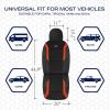 Skechers Memory Foam Car Seat Covers, Air Cool Mesh Thick Seat Covers, Car Seat Cover Full Sets, Airbag Compatible, Automotive Comfort Protection for Most Cars,Vans,Trucks, SUVs,Blue(Black and Orange)