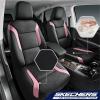 Skechers Memory Foam Car Seat Covers, Air Cool Mesh Thick Seat Covers, Car Seat Cover Full Sets, Airbag Compatible, Automotive Comfort Protection for Most Cars,Vans,Trucks, SUVs,Blue(Black and Pink)