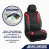 Skechers Memory Foam Car Seat Covers, Air Cool Mesh Thick Seat Covers, Car Seat Cover Full Sets, Airbag Compatible, Automotive Comfort Protection for Most Cars,Vans,Trucks, SUVs,Blue(Black and Red)