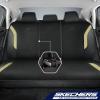Skechers Memory Foam Car Seat Covers, Air Cool Mesh Thick Seat Covers, Car Seat Cover Full Sets, Airbag Compatible, Automotive Comfort Protection for Most Cars,Vans,Trucks, SUVs,Blue(Black&Beige)
