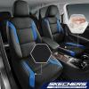 Skechers Memory Foam Car Seat Covers, Air Cool Mesh Thick Seat Covers, Car Seat Cover Full Sets, Airbag Compatible, Automotive Comfort Protection for Most Cars,Vans,Trucks, SUVs,Blue(Black&Blue)