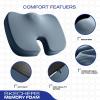 Skechers Memory Foam Seat Cushion,Office Chair Cushion for Tailbone Pain Relief,Butt Pillow for Office Chair,Car seat Cushion,Computer Desk,Long Sitting Office Workers,and Car Drivers,Black(Blue)