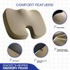 Skechers Memory Foam Seat Cushion,Office Chair Cushion for Tailbone Pain Relief,Butt Pillow for Office Chair,Car seat Cushion,Computer Desk,Long Sitting Office Workers,and Car Drivers,Black(Beige)