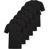 Skechers Men’s Classic Fit Crew Neck Undershirt, Tag Free T-Shirts, Lightweight Camisetas, Moisture-Wicking 6 Pack(Black)