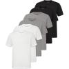 Skechers Men’s Classic Fit Crew Neck Undershirt, Tag Free T-Shirts, Lightweight Camisetas, Moisture-Wicking 6 Pack(White/Grey/Black)