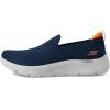 Skechers Men’s Gowalk Flex-Athletic Slip-on Casual Walking Shoes with Air Cooled Foam Sneakers(Navy/Orange 1)