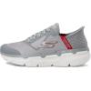 Skechers Men’s Max Cushioning Slip-ins-Athletic Workout Running Walking Shoes with Memory Foam Sneaker(Grey/Red)
