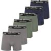 Skechers Men’s Tagless Boxer Briefs 6-Pack, Calzoncillos Ajustados, Moisture Wicking Underwear With Contoured Pouch(Blue/Grey/Green)