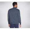 Skechers Men’s The Hoodless Hoodie Go Walk Everywhere Full Zip Mock Neck Jacket(Navy)