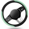 Skechers Steering Wheel Cover,Memory Foam Car Steering Wheel Cover,14.5-15inch Anti-Slip Safety Comfortable Desgin, Universal Accessory for Diverse Cars, Truck,SUV (Black & Red)(Green)