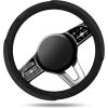 Skechers Steering Wheel Cover,Memory Foam Car Steering Wheel Cover,14.5-15inch Anti-Slip Safety Comfortable Desgin, Universal Accessory for Diverse Cars, Truck,SUV (Black & Red)(Black)