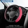 Skechers Steering Wheel Cover,Memory Foam Car Steering Wheel Cover,14.5-15inch Anti-Slip Safety Comfortable Desgin, Universal Accessory for Diverse Cars, Truck,SUV (Black & Red)(Pink)