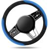 Skechers Steering Wheel Cover,Memory Foam Car Steering Wheel Cover,14.5-15inch Anti-Slip Safety Comfortable Desgin, Universal Accessory for Diverse Cars, Truck,SUV (Black & Red)(Blue)