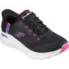 Skechers Women’s Arch Fit 2.0 Easy Chic Hands Free Slip-ins Sneaker(Bkhp=black/Hot Pink)